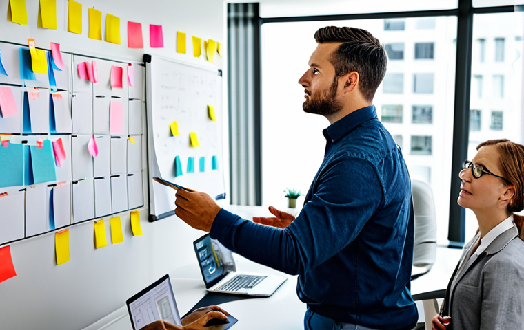 디자인 사고 교육 커리큘럼 개발 방법 - **Prompt:** "A diverse group of professionals brainstorming in a modern, brightly lit office, fully ...