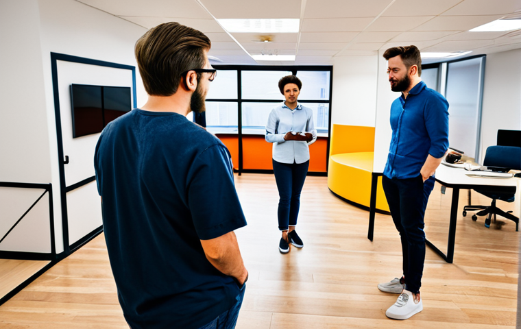 디자인 사고 교육 커리큘럼 개발 방법 - **Prompt:** "A businesswoman in a modest business suit presenting a prototype product design, fully ...