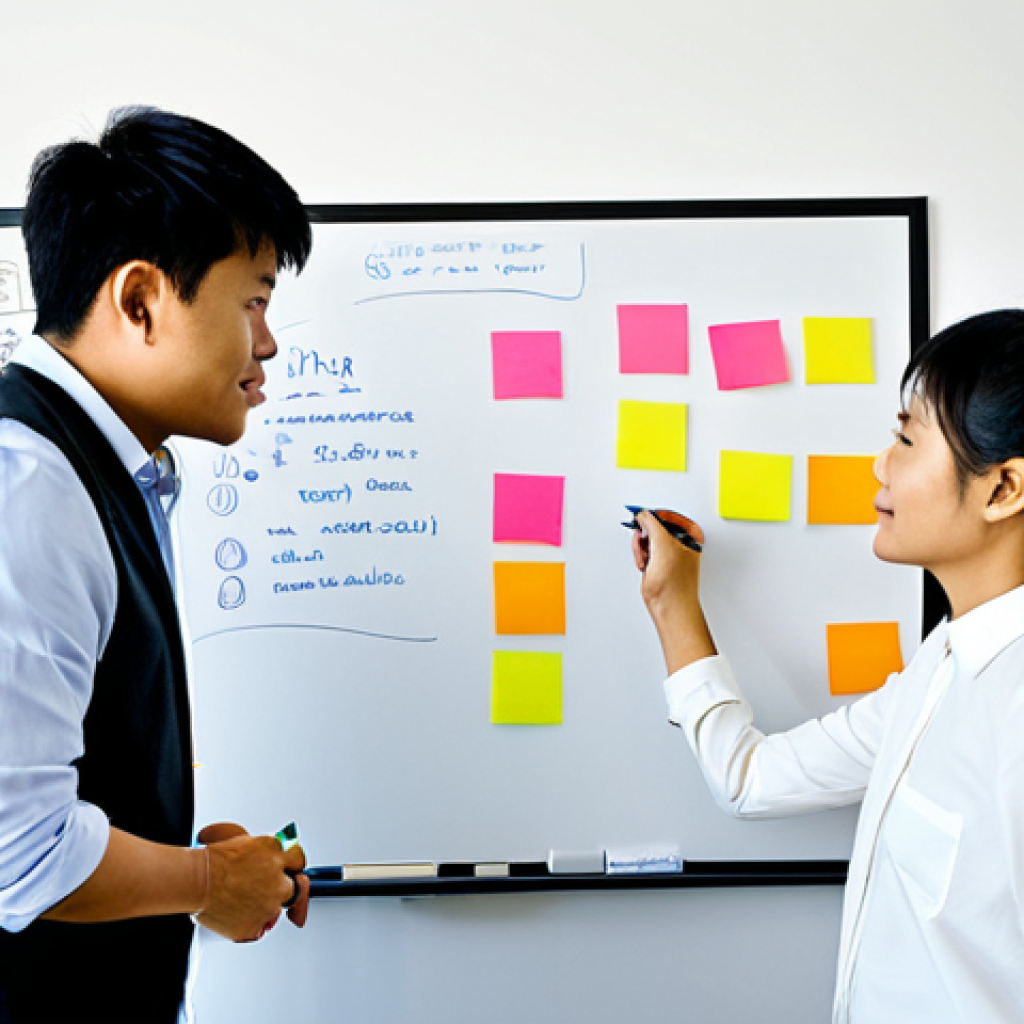 디자인 사고 교육을 위한 콘텐츠 개발 전략 - **Prompt:** "A diverse team of Thai designers in a brightly lit, modern office, brainstorming ideas ...