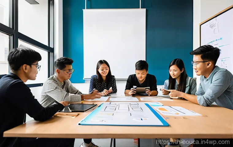 디자인 사고 교육의 현장 경험 쌓기 - **A candid, realistic photograph capturing a thoughtful young Thai woman (around 20-30 years old, we...
